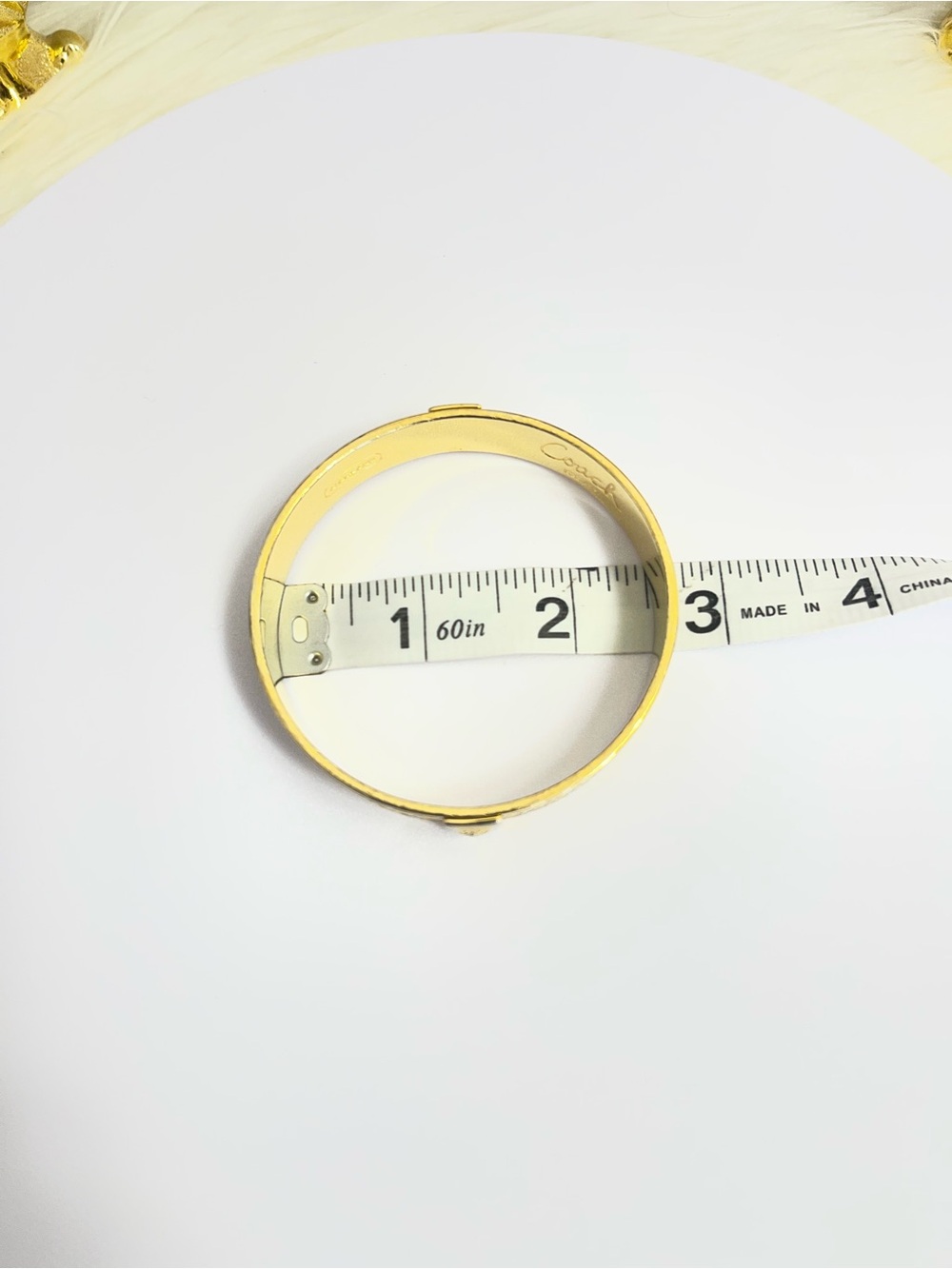 Coach Purple and Gold-tone Signature “C” Slip-on Bangle Bracelet - Picture 5 of 5